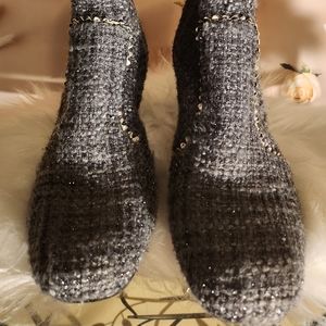 POETIC LICENSE Top That Gray Zip High Heel Ankle‎ Boots Women's Size 40 EUR